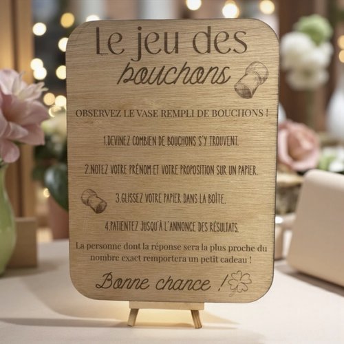Pancarte jeu des bouchons