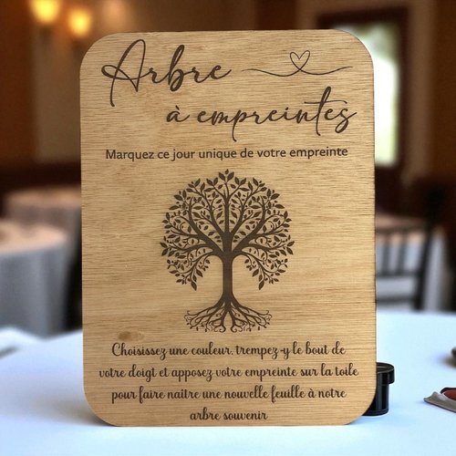 Pancarte arbre à empreintes