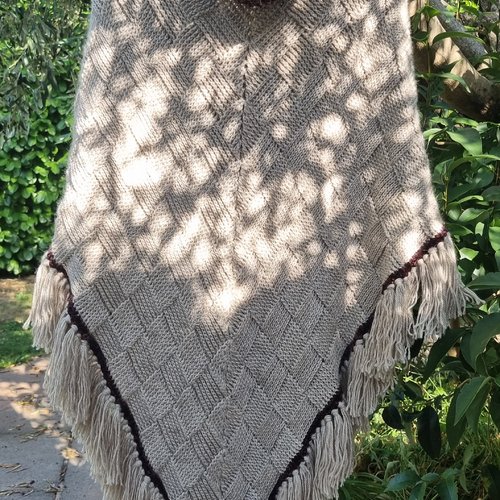 Poncho alpaga beige