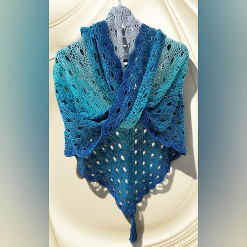 Châle bleu en coton