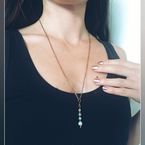 Pendentif ''joie'' en amazonite | loly - pierre naturelle lithothérapie