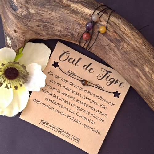 Bracelet simple en pierre naturelle au choix. pour poignet ou cheville. vendu avec fiche descriptive