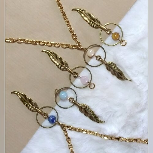 Collier avec pierre naturelle - au choix. bijou énergétique | lithothérapie. création fait-main