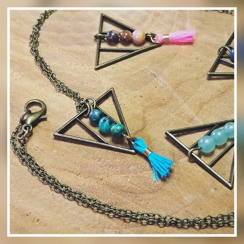Collier avec pierre naturelle - au choix. bijou énergétique | lithothérapie. création fait-main