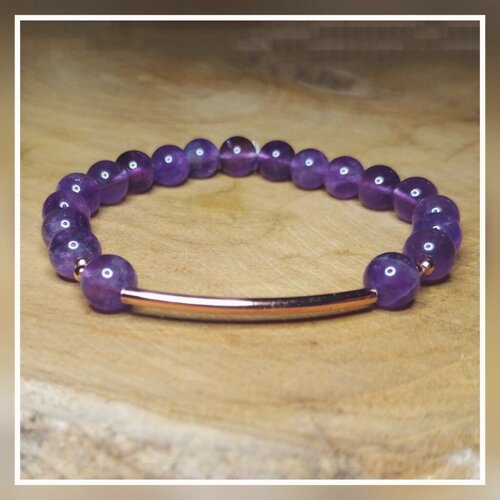 Bracelet bohème ''harmonie'' en améthyste. pierre naturelle énergétique bénéfique pour la méditation | lithothérapie. création fait-main