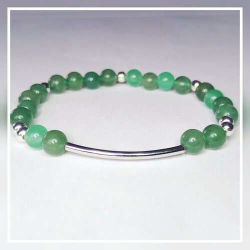 Bracelet boho &quot;porte-bonheur&quot; en aventurine. bijou énergétique fait-main | lithothérapie