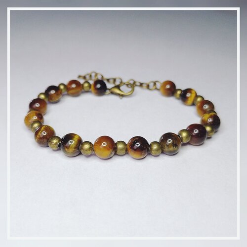 Bracelet bohème ''protection'' en pierre naturelle énergétique oeil de tigre | lithothérapie. création unique fait main made in france