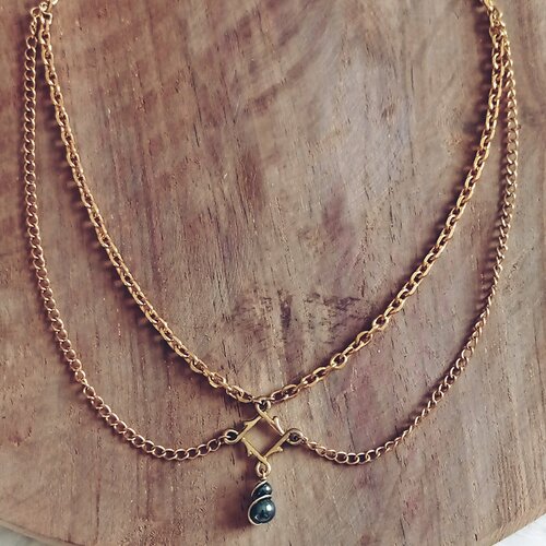 Collier ras de cou ''courage'' en hématite | elie - pierre naturelle lithothérapie