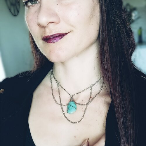 Collier dixi en amazonite - pierre naturelle lithothérapie