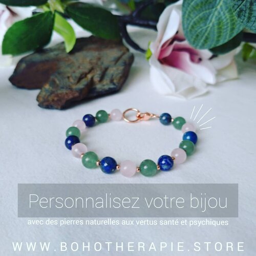 Bracelet à personnaliser : vertus, pierres, couleur... bijou unique rien que pour vous. création fait-main en france
