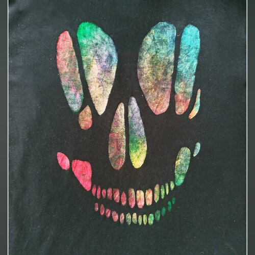 T-shirt m ''skull color'' femme 100% fait-main à la peinture