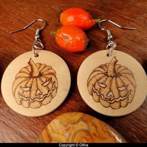 Boucles d'oreilles citrouilles halloween 