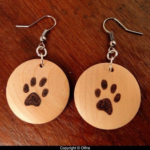 Boucles d'oreilles pattes de chats 