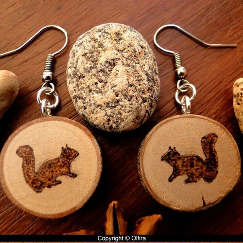 Boucles d'oreilles écureuils