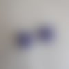 Perles carrées plates ou palets carrés en verre bleu foncé, points argent - lot de 2