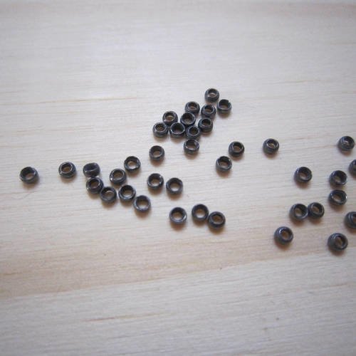 Perles à écraser 2 mm black nickel  - lot de 35