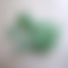 Perles rondes en verre transparent craquelé vert et incolore - lot de 2