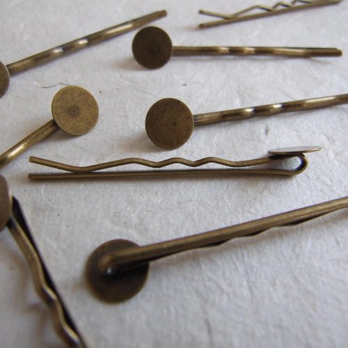 Barrettes à cheveux en métal couleur bronze - lot de 2