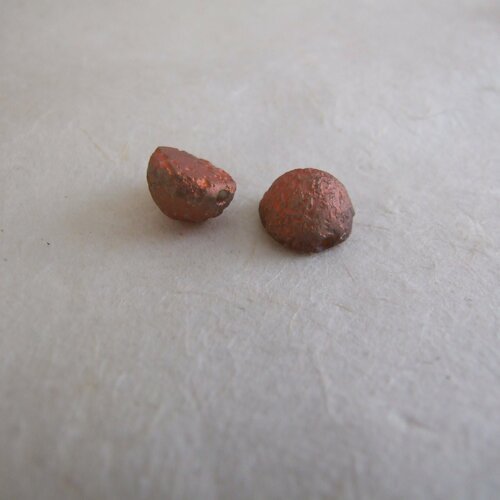 Perles dome bead en verre de bohême - etched sunset matte full - cuivré mat - lot de 2