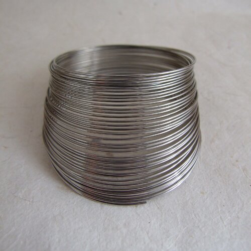 Bracelet fil mémoire de forme - métal argenté - 40 tours