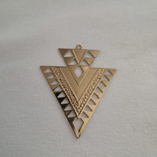 Pendentif géométrique en forme de triangle ou flèche en métal doré