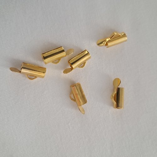 Fermoir ou embout tube  - métal doré - 9 mm - lot de 6