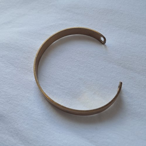 Bracelet manchette laiton - 2 trous - 6 mm