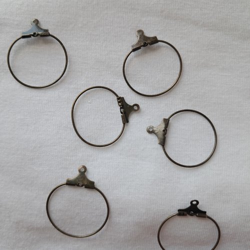 Lot de 2 boucles d'oreille créoles en métal couleur bronze - 20 mm