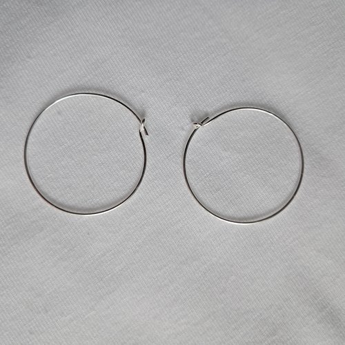 Lot de 2 boucles d'oreille créoles sans attache en argent 925 - 25 mm