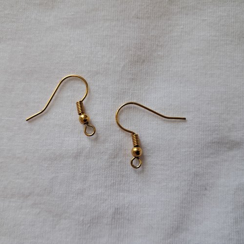 Lot de 2 crochets d'oreille en métal doré