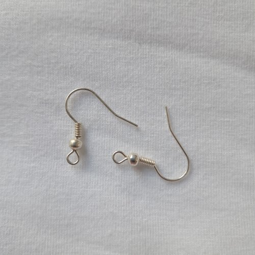 Lot de 2 crochets d'oreille en métal argenté