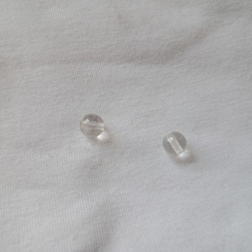Perles rondes transparentes en verre de bohême - 5 mm - lot de 2
