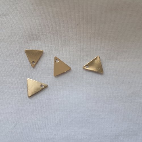 Lot de 4 breloques triangles en métal doré - 8 mm