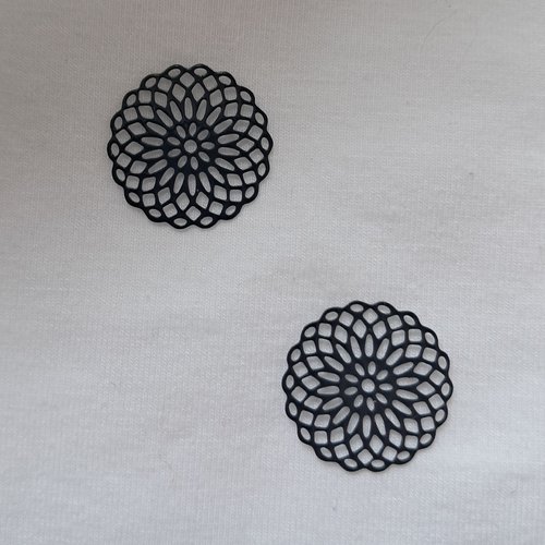 Estampe noire en forme de rosace - lot de 2