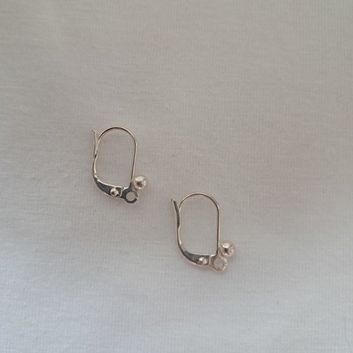 Crochets d'oreille dormeuses en métal argenté - lot de 2