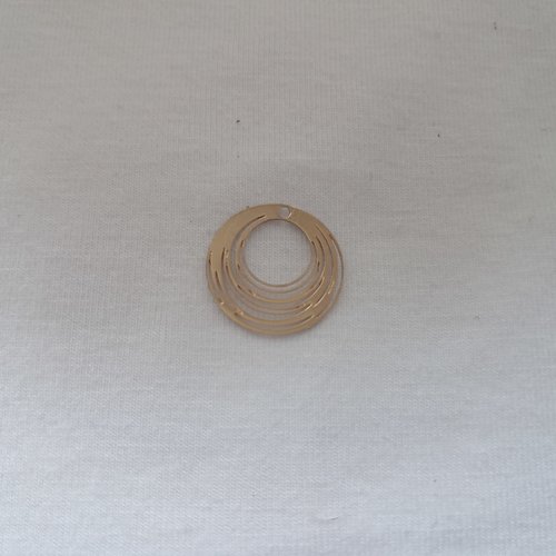 Pendentif ou estampe disque ajouré en métal doré