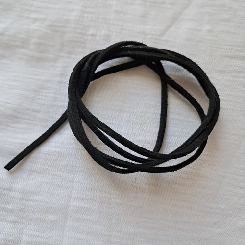 Lacet suédine noir - 3 mm