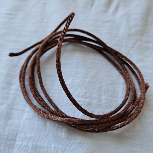 Fil de nylon brun cuivré tressé - 2 mm