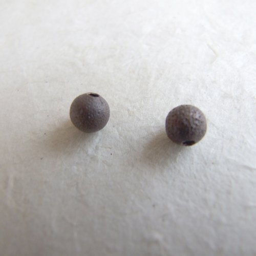 Lot de 2 perles en métal cuivré - 5 mm