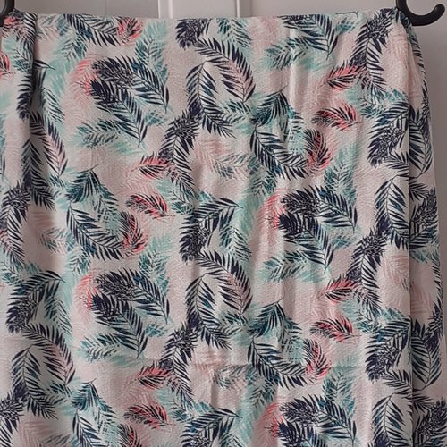 Viscose à motifs de palmiers multicolores