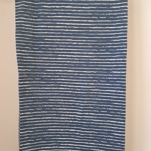 Jersey coton fines rayures bleu et blanc