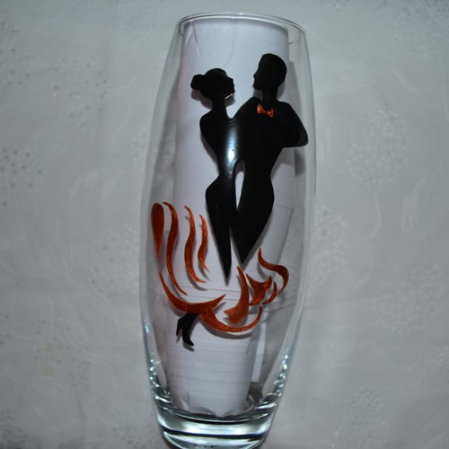 Vase peint "danseurs de flamenco"
