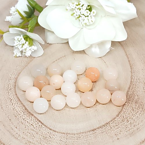 Lot de 20 perles aventurine rose per-68