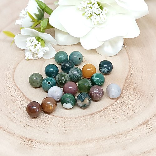 Lot de 20 perles agate indienne per-35