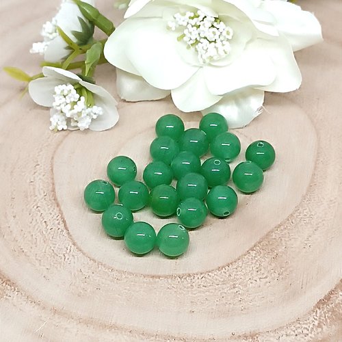 Lot de 20 perles aventurine verte per-24