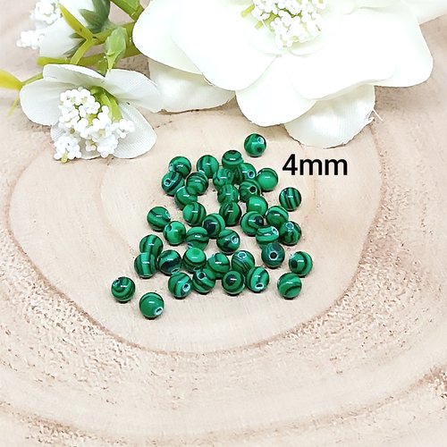 Lot de 40 perles malachite 4mm per-27