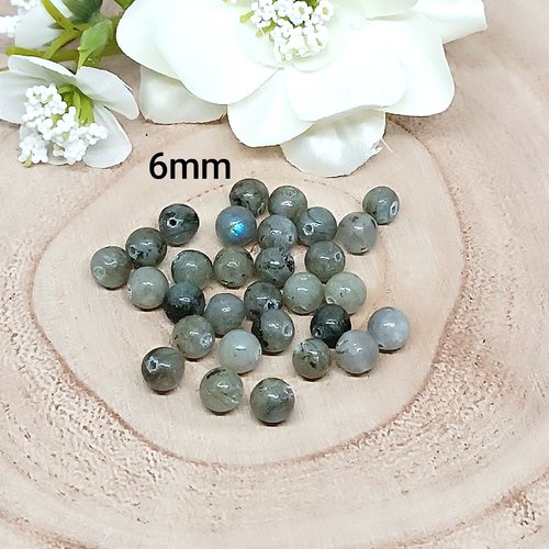 Lot de 30 perles labradorite 6mm per-19