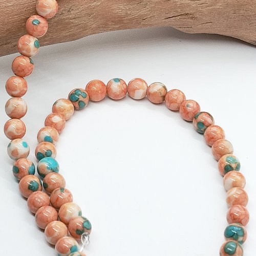 Perles naturelles fleur de pluie orange