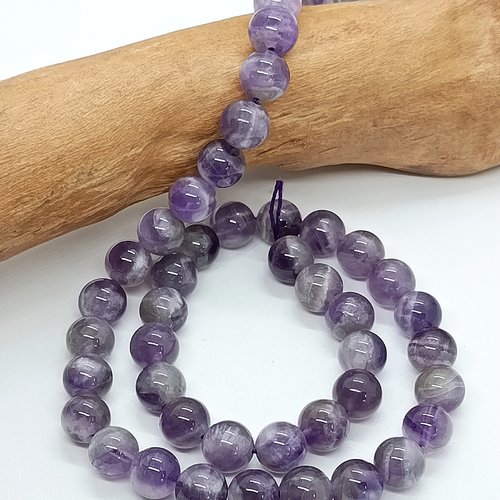Perles naturelles améthyste grade 5a