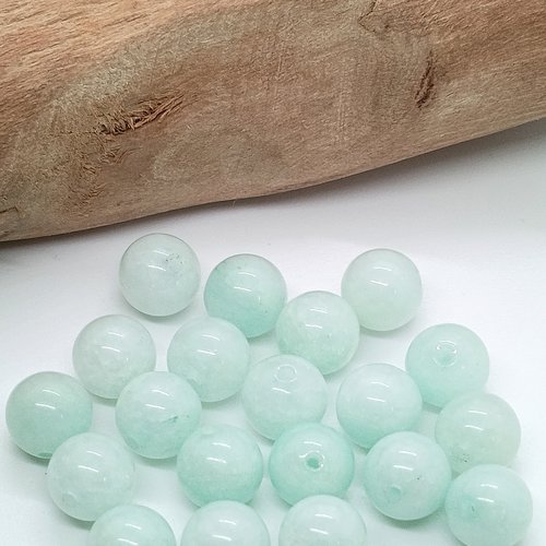 Perles naturelles amazonite bleue